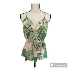 Monteau  size L colorful spaghetti string blouse